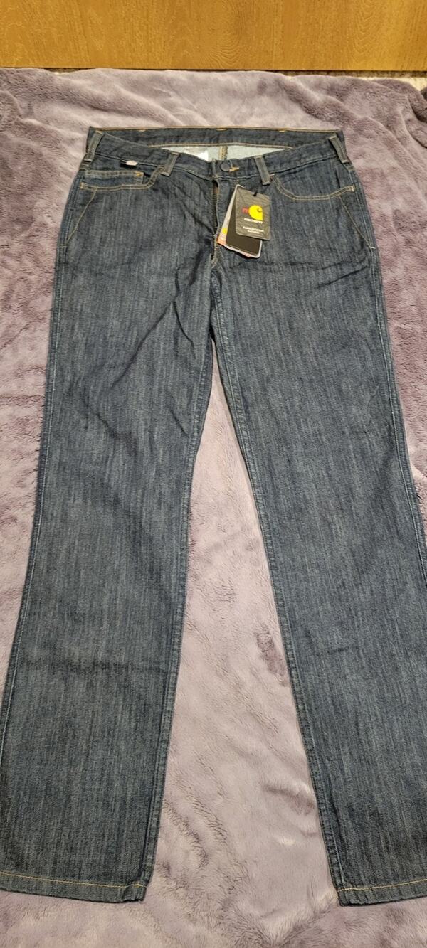 NWT Carhartt Flame Resistant Jeans Womens 12 Tall CAT 2 Arc 14 Style 102688-417